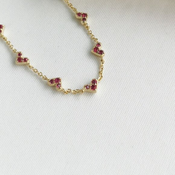 Kendra Scott Haven Heart Gold Pink Crystal Chain Bracelet - Picture 3 of 4